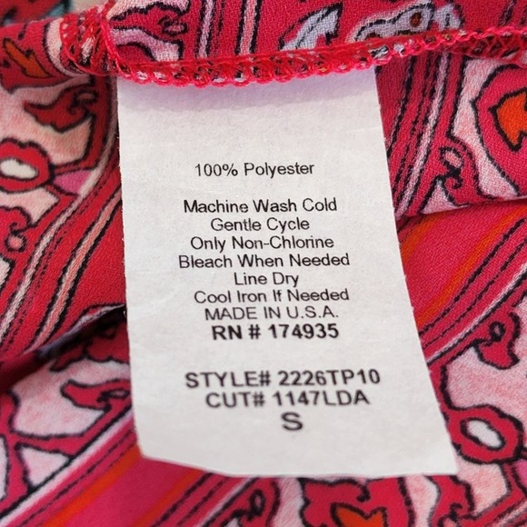 NWT Renee C. Vause Off the Shoulder Paisley print short sleeve shirt sz small - Picture 12 of 12